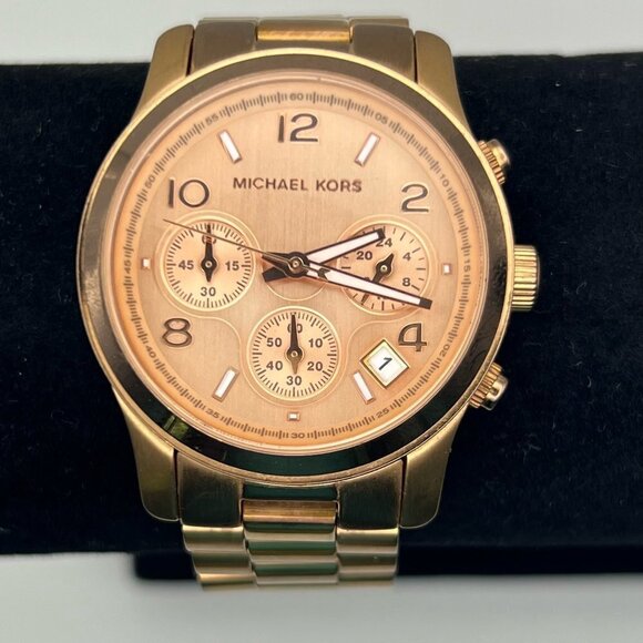 Michael Kors Chronograph Runway Rose Gold Watch MK5128 Extra Links & Working main image 6